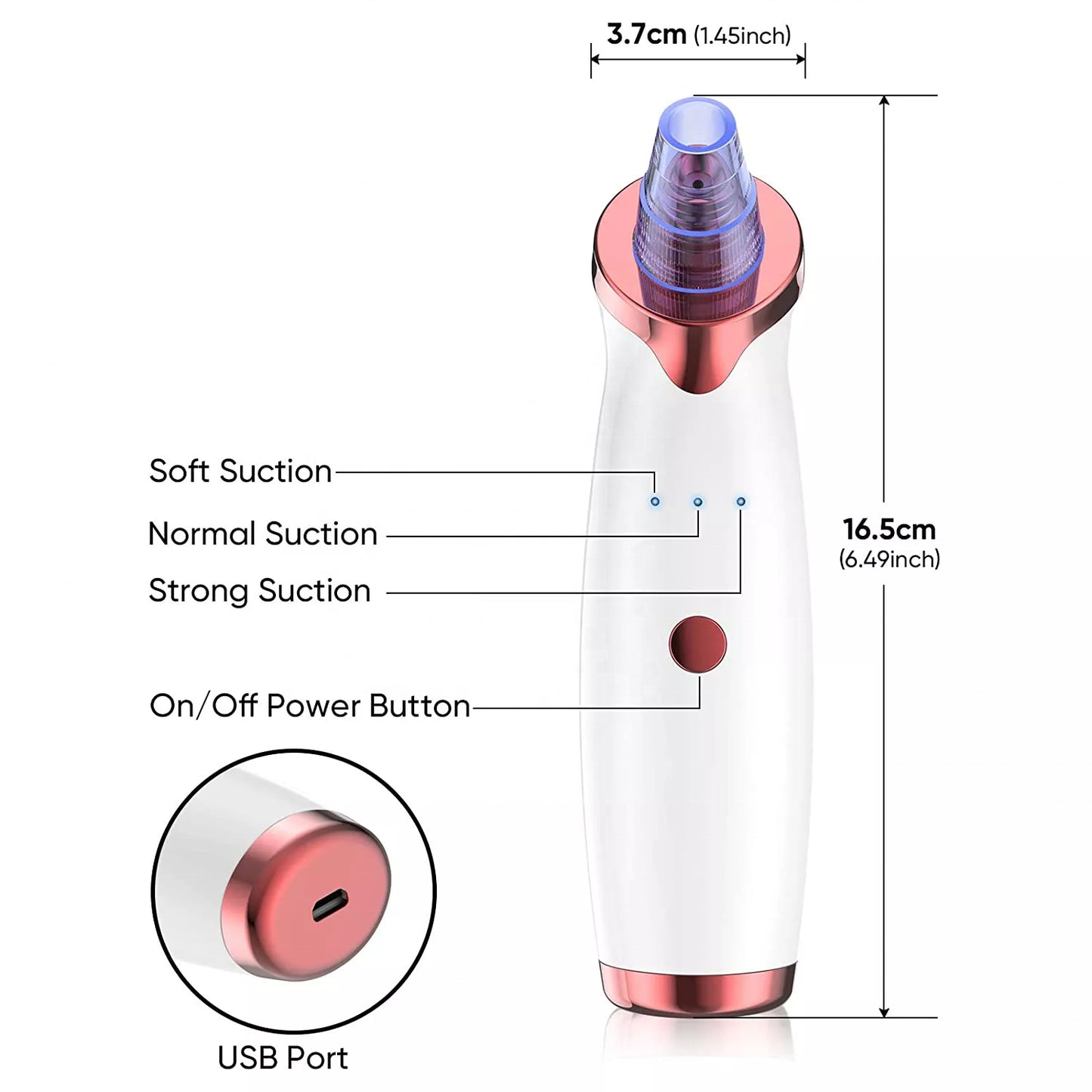 Trendix™ | 5 in 1 Blackhead Remover Machine – Rechargeable Derma Suction