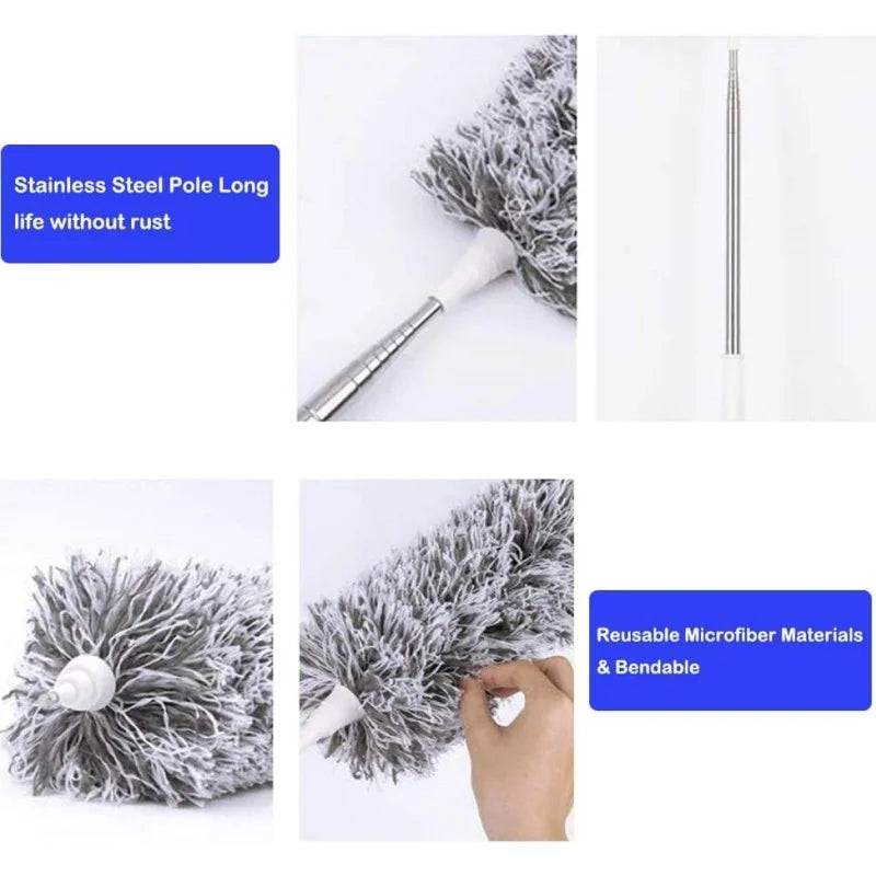 Trendix™ Microfiber Duster with Extension Pole – Reach & Clean Easily