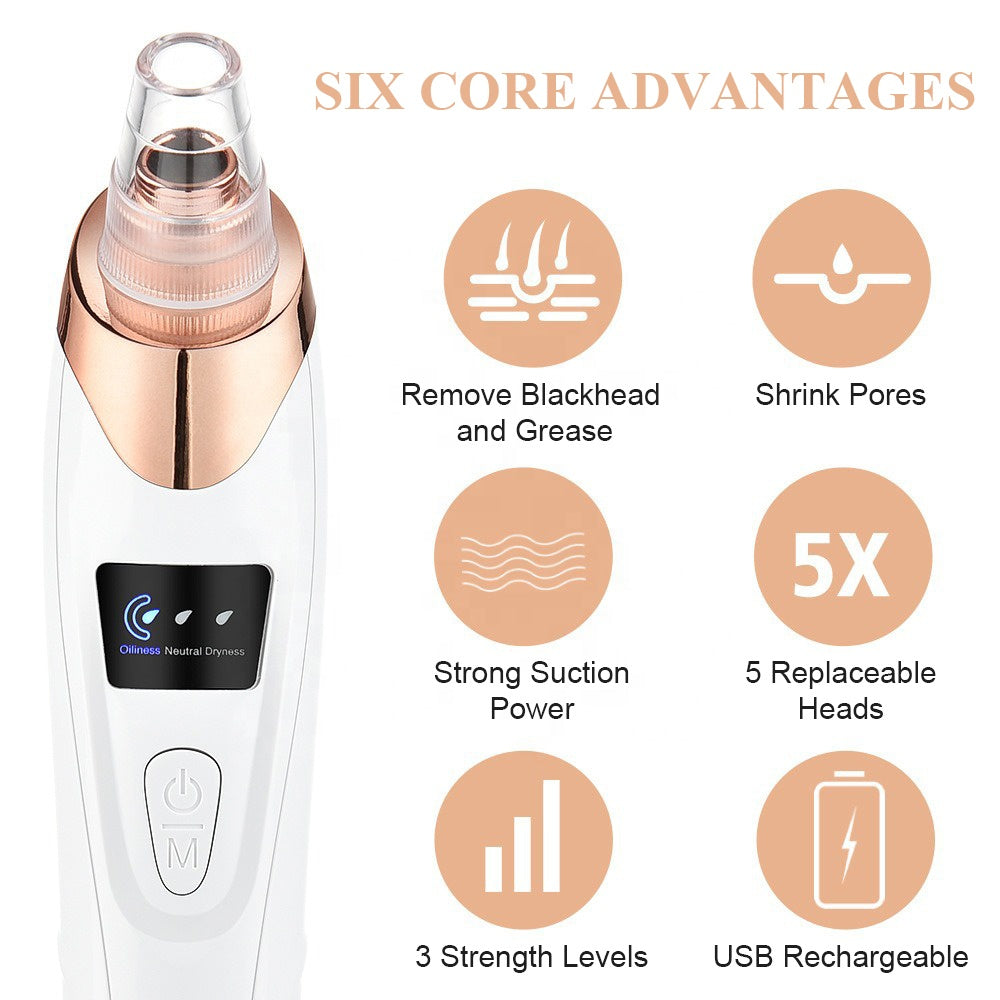 Trendix™ | 5 in 1 Blackhead Remover Machine – Rechargeable Derma Suction