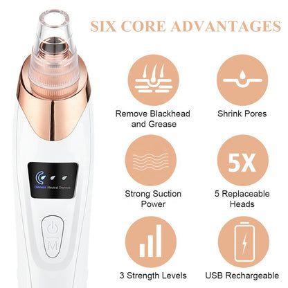 Trendix™ | 5 in 1 Blackhead Remover Machine – Rechargeable Derma Suction